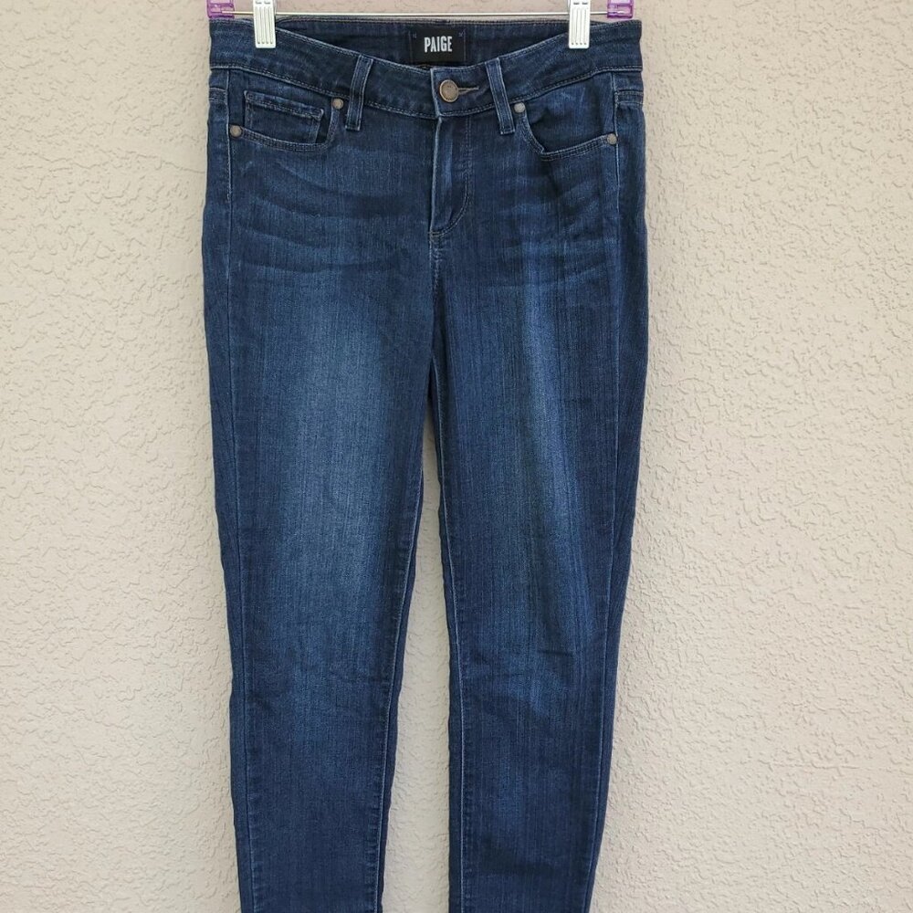 Paige Womens Transcend Verdugo Ultra Skinny Dark Blue Jeans Size 27